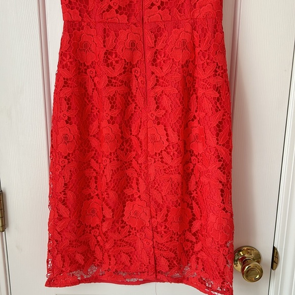 J Crew Lace Sheath Dress- Coral size 0 - Picture 6 of 12